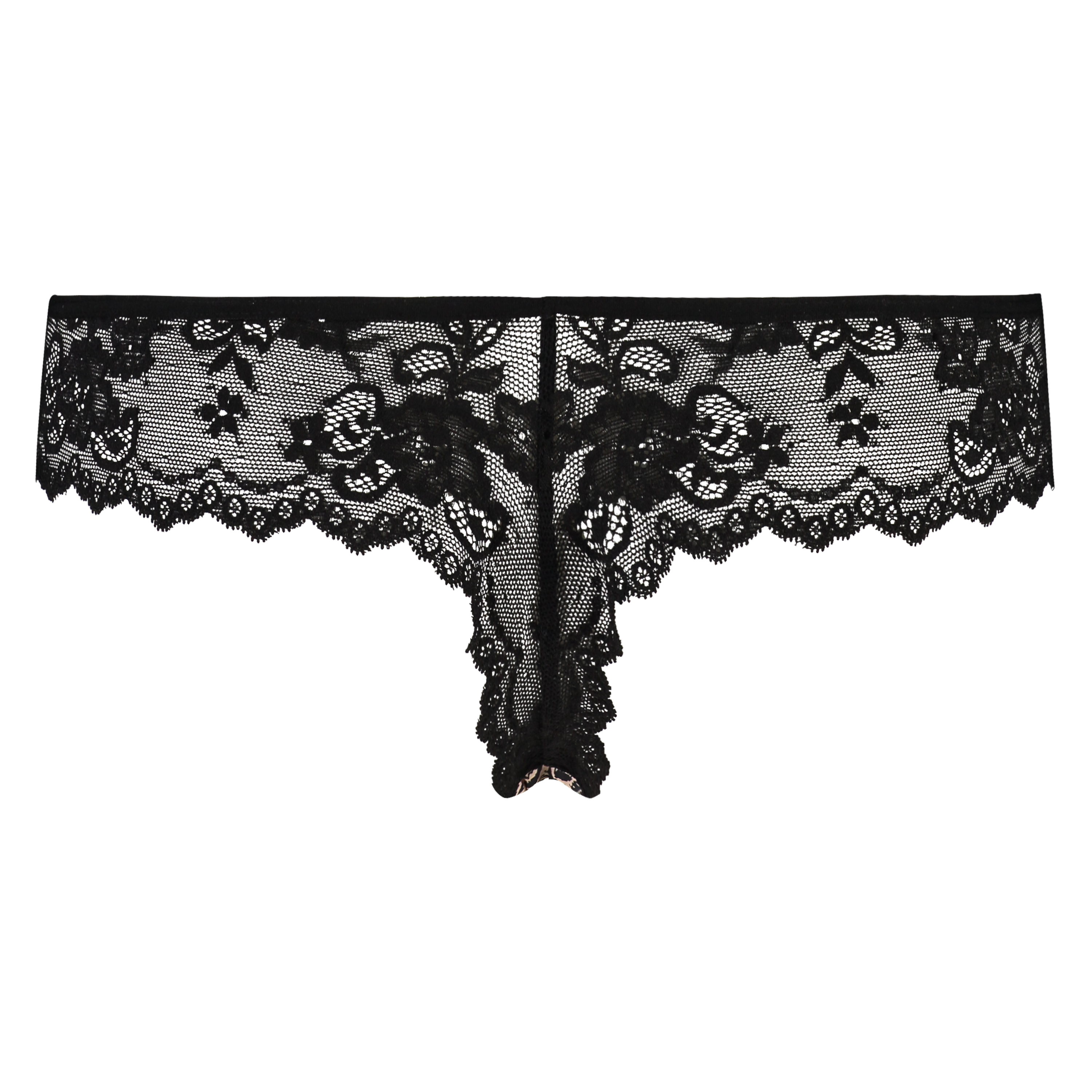 String Invisible Lace back, Noir, main