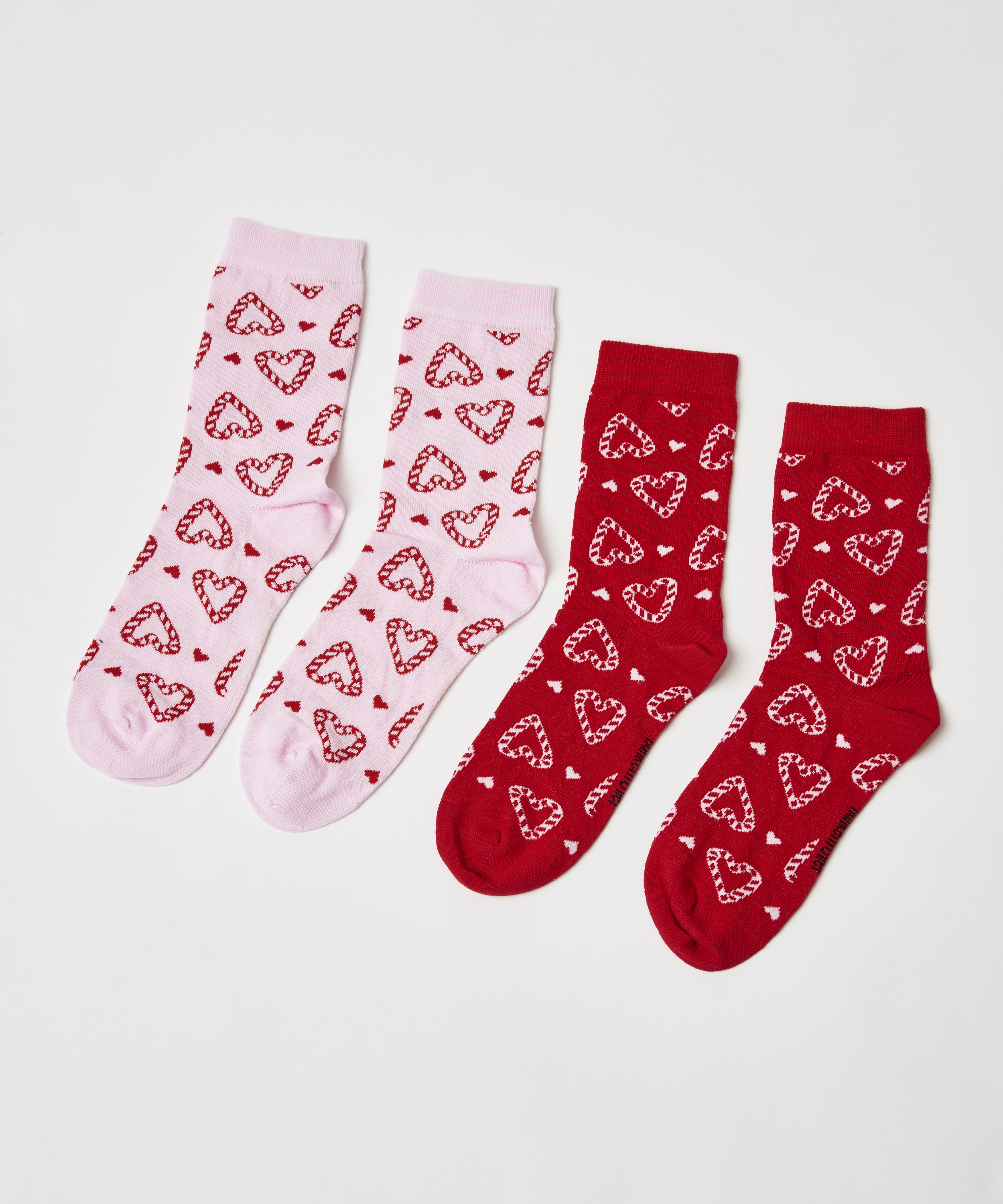 2 Paires de Chaussettes en Coton, Rose, main