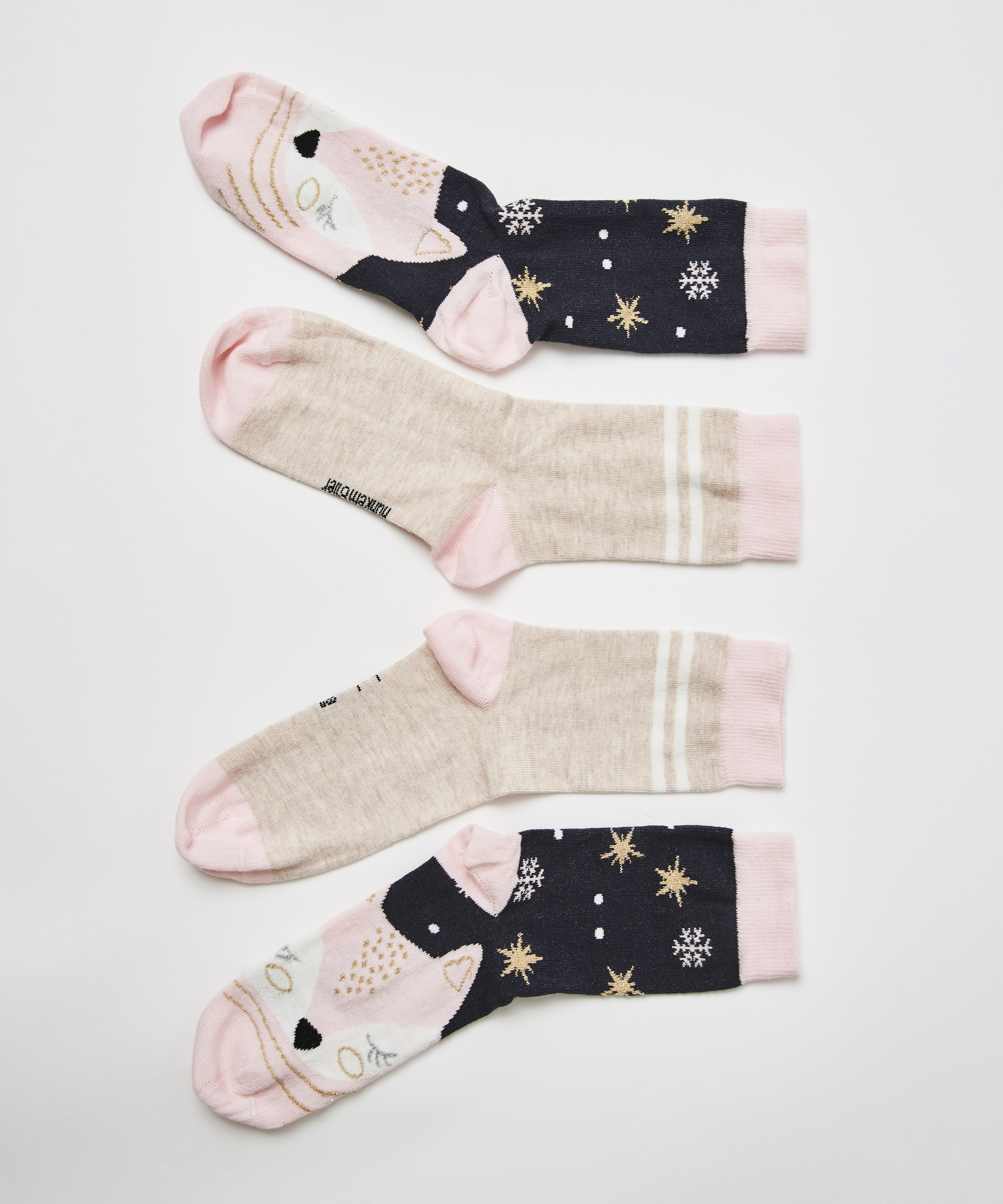 2 Paires de Chaussettes en Coton, Bleu, main